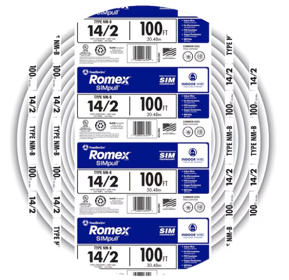 100ft. 14/2 Romex Indoor Electrical NM-B, White
