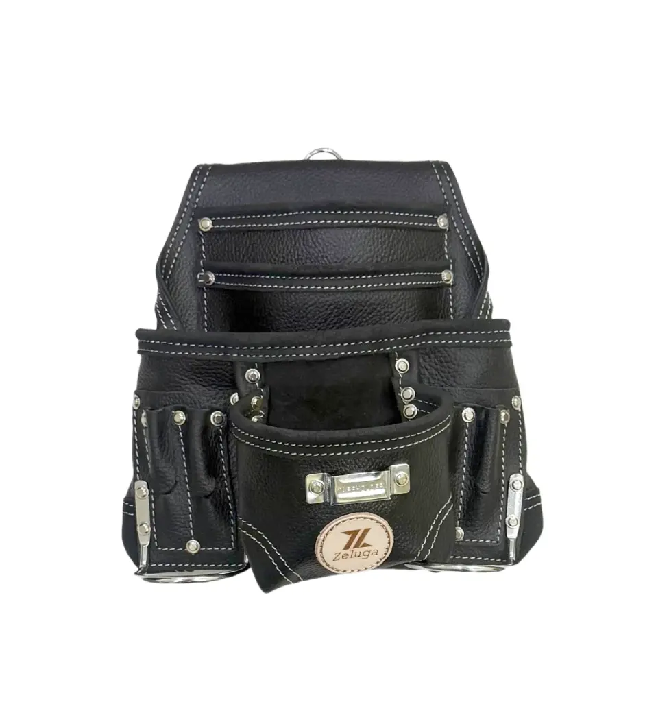 [20-526] 10PK Leather Pouch Bag Textured Black