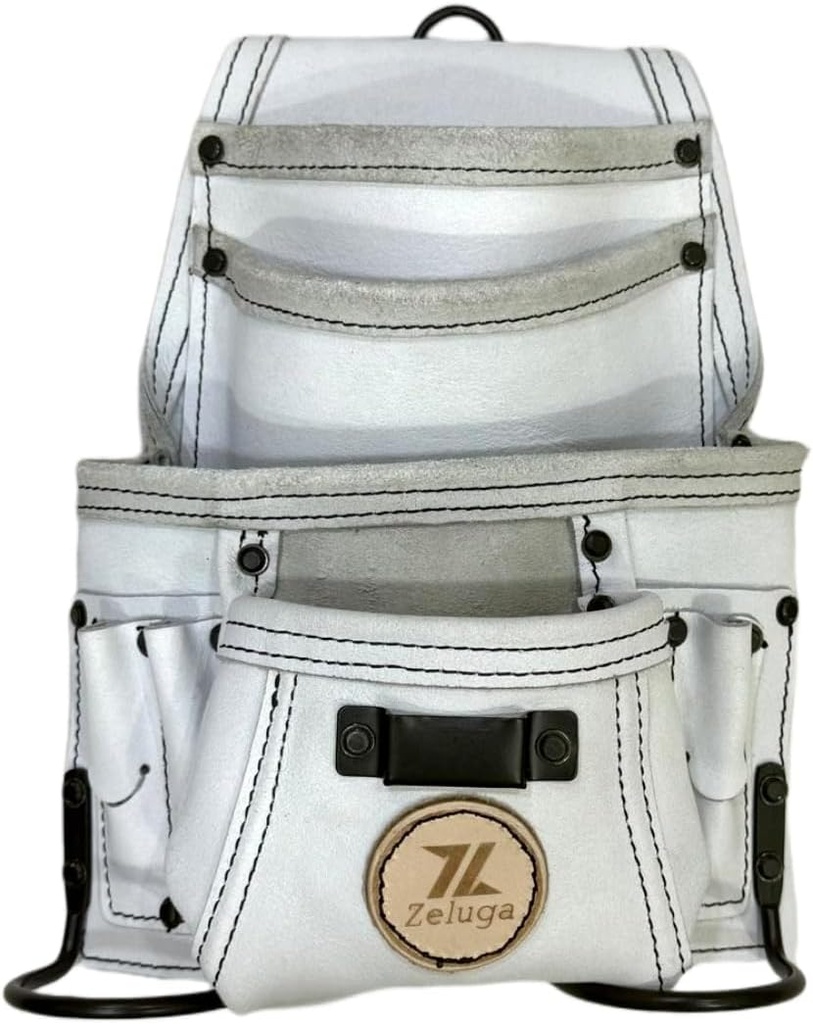 [20-527] 10 Pocket leather pouch White