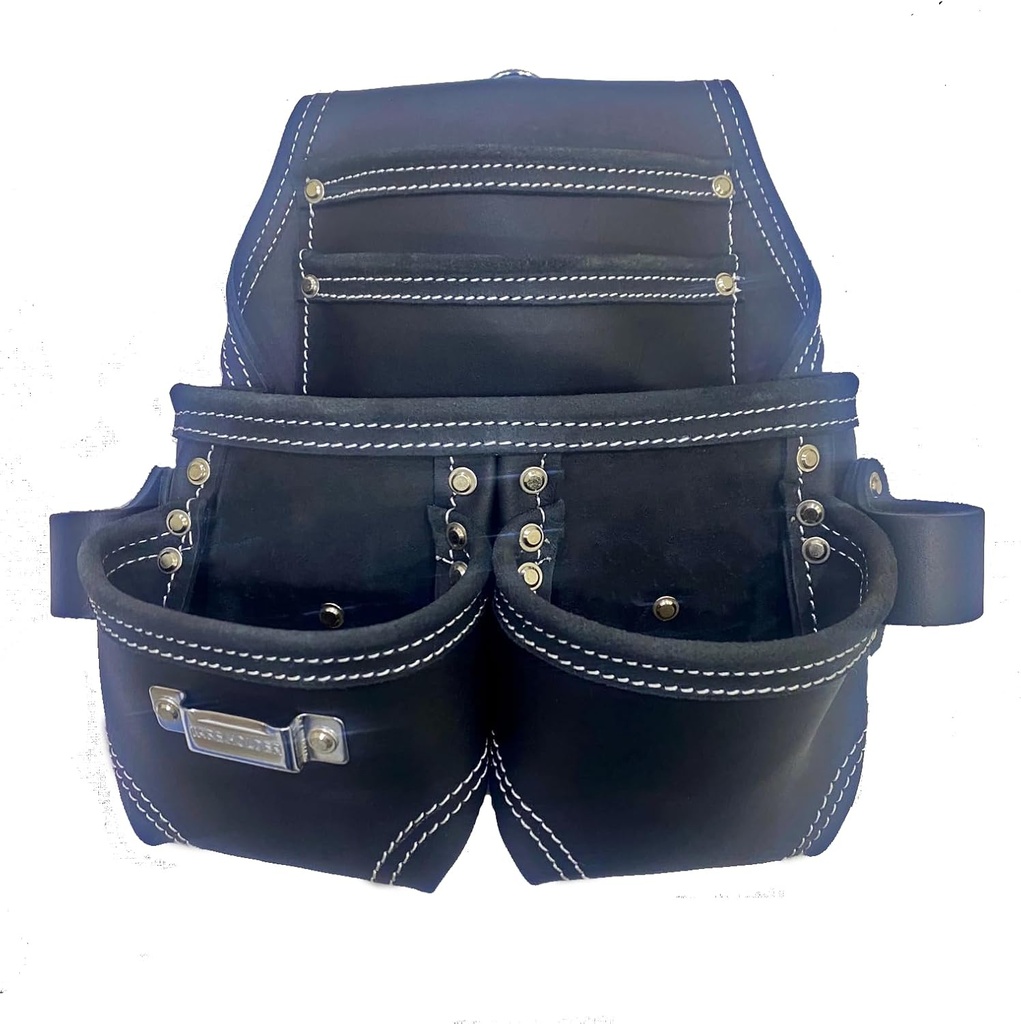 5 POCKET LEATHER POUCH -BLACK