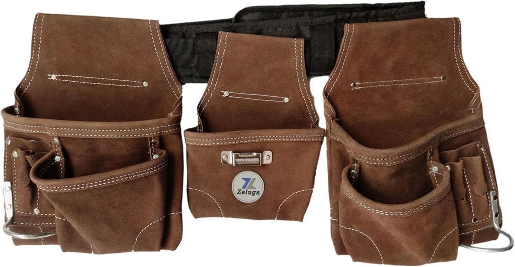 Suede Tool Pouch Set Brown