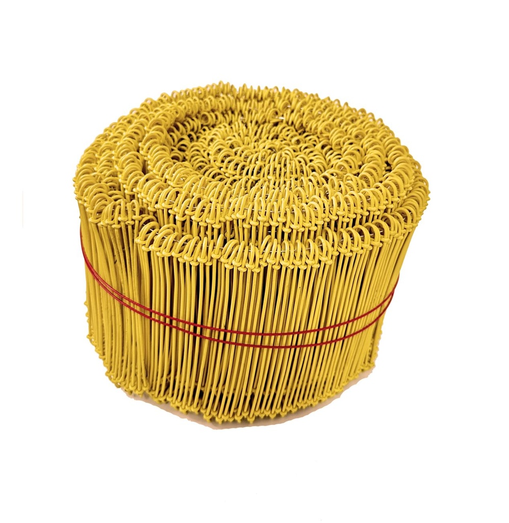 [23-269] 23-269 6in. 16 Gauge 1000 Pc. Yellow PVC Coated Double Loop Reinforcement Cable Rebar Wire Ties