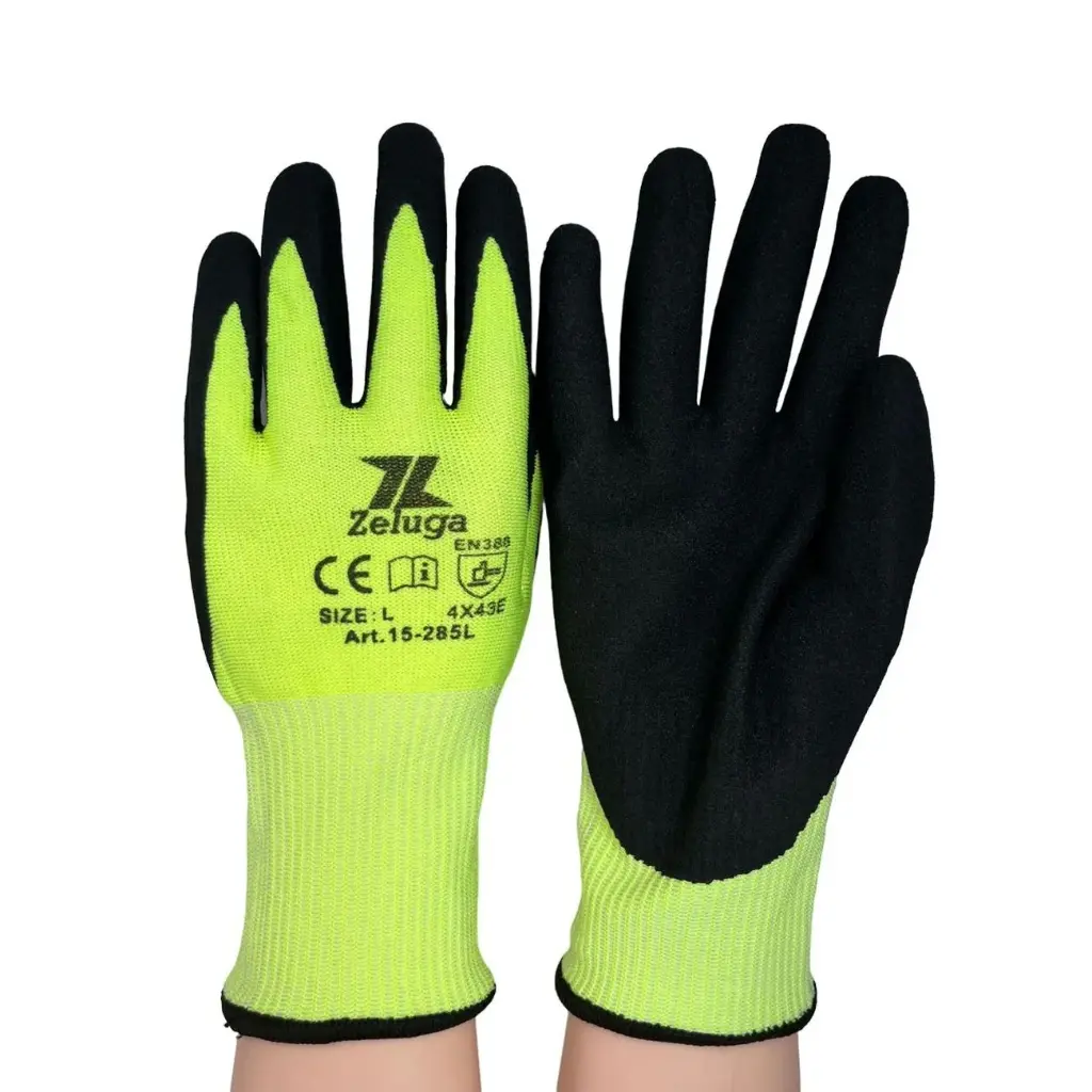 13 gauge hi-vis yellow seamless knitted-MEDIUM