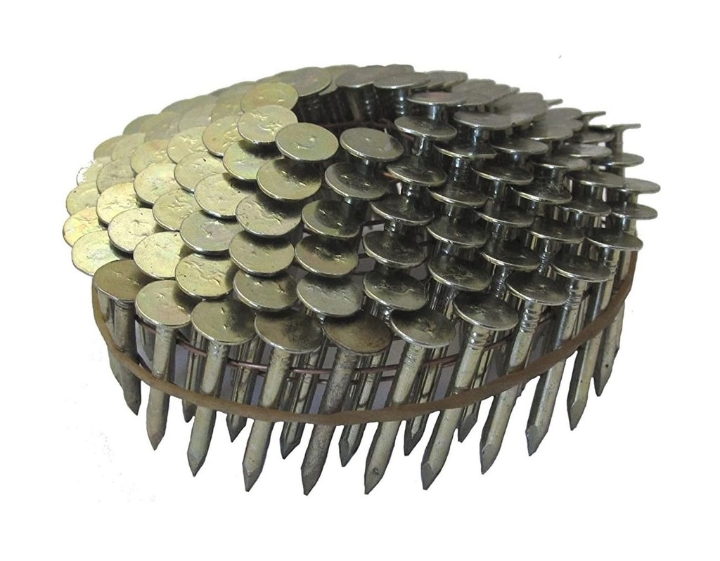 Roofing Nails 3/4in. x 0.120in. 15 Degree Electrogalvanized Smooth Shank Coil Roofing Nail 7,200/Box