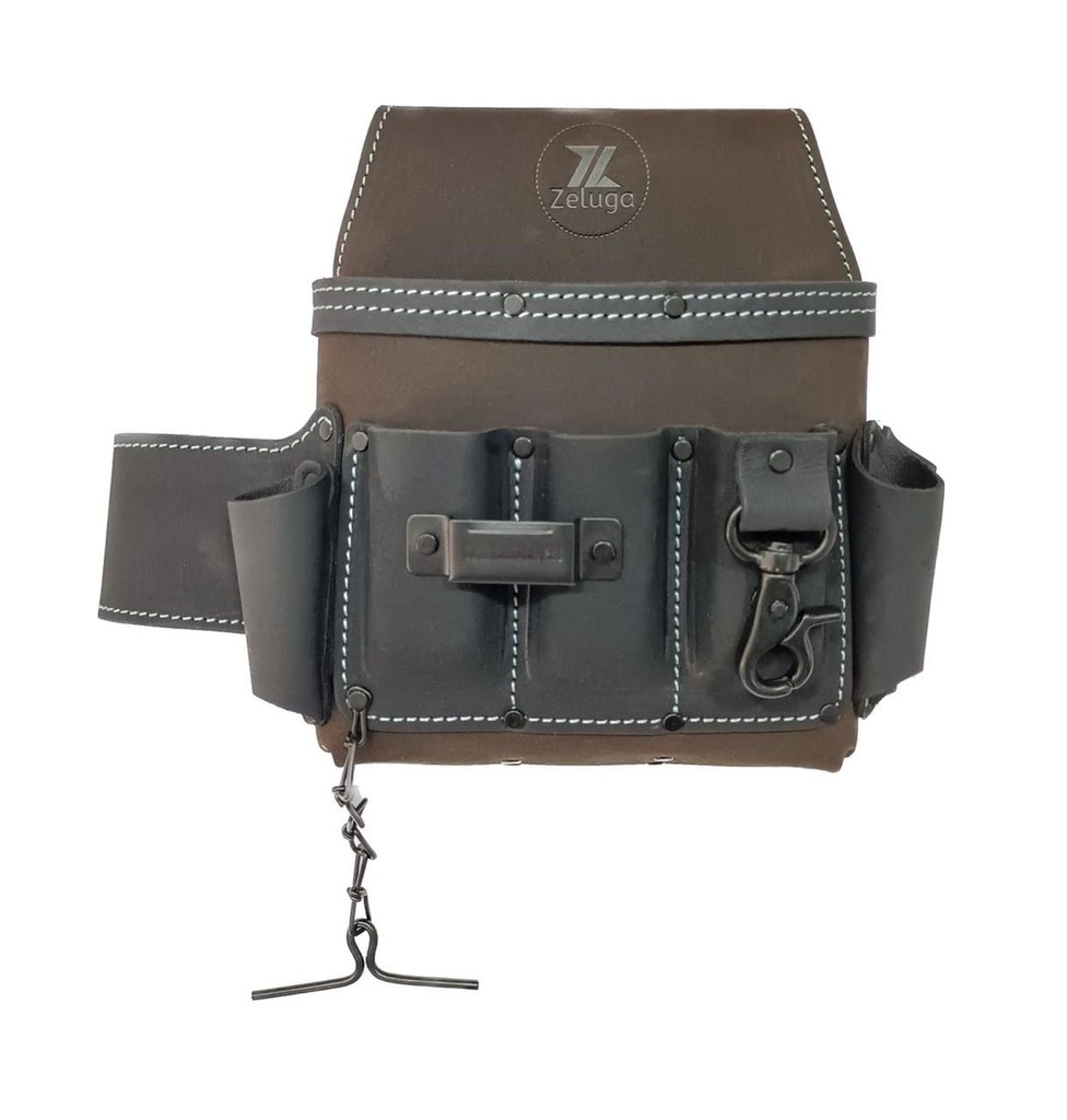 [20-386] 6 Pocket Electrician Pouch, Brown/Black