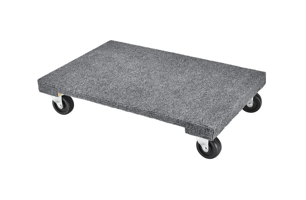 [24-370] 24in. x 16in. 1000 lb. Capacity Hardwood Solid Deck Dolly with Carpet