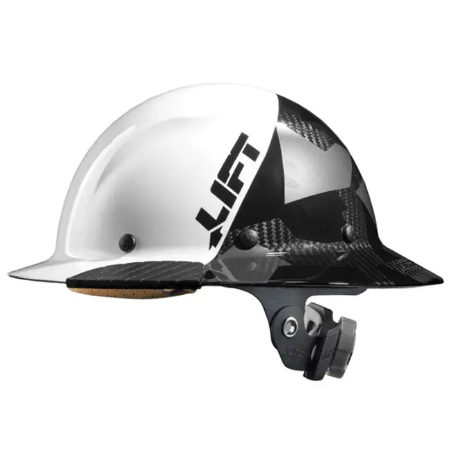 [HDF50C-19WC]  Carbon Fiber Full Brim 50-50 (White/Black) 
