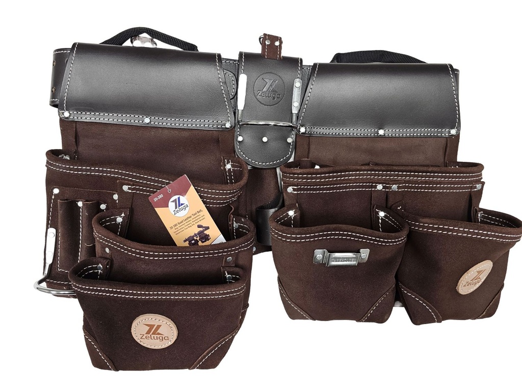 [20-380] Electrician Tool Bag Set, Dark Brown