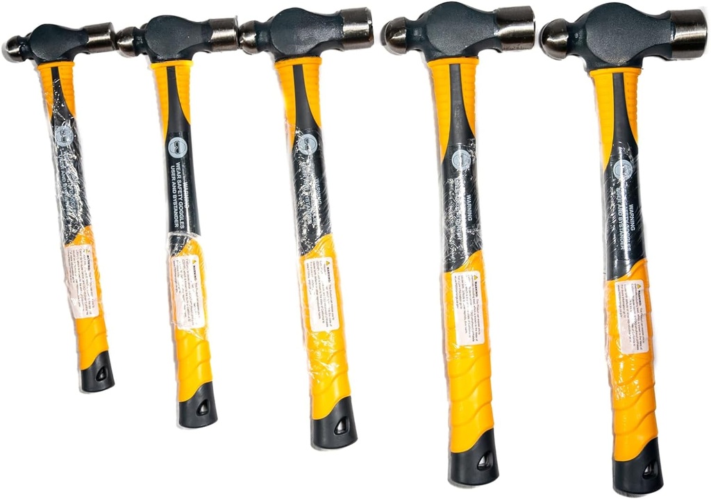 5Pc. Pro Ball Peen Hammer Set with 5G Fiberglass Handle