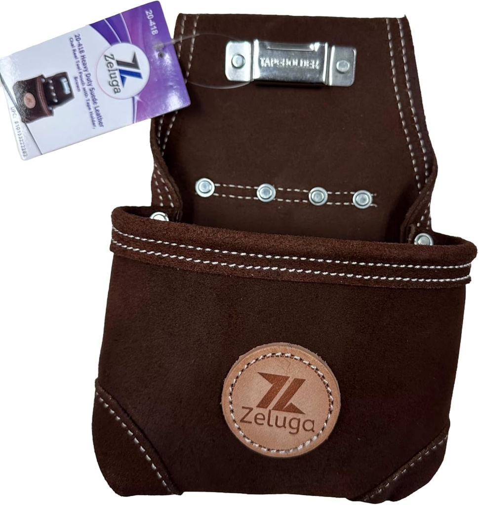 [20-418] Chalk Reel Pouch, Suede Leather brown 