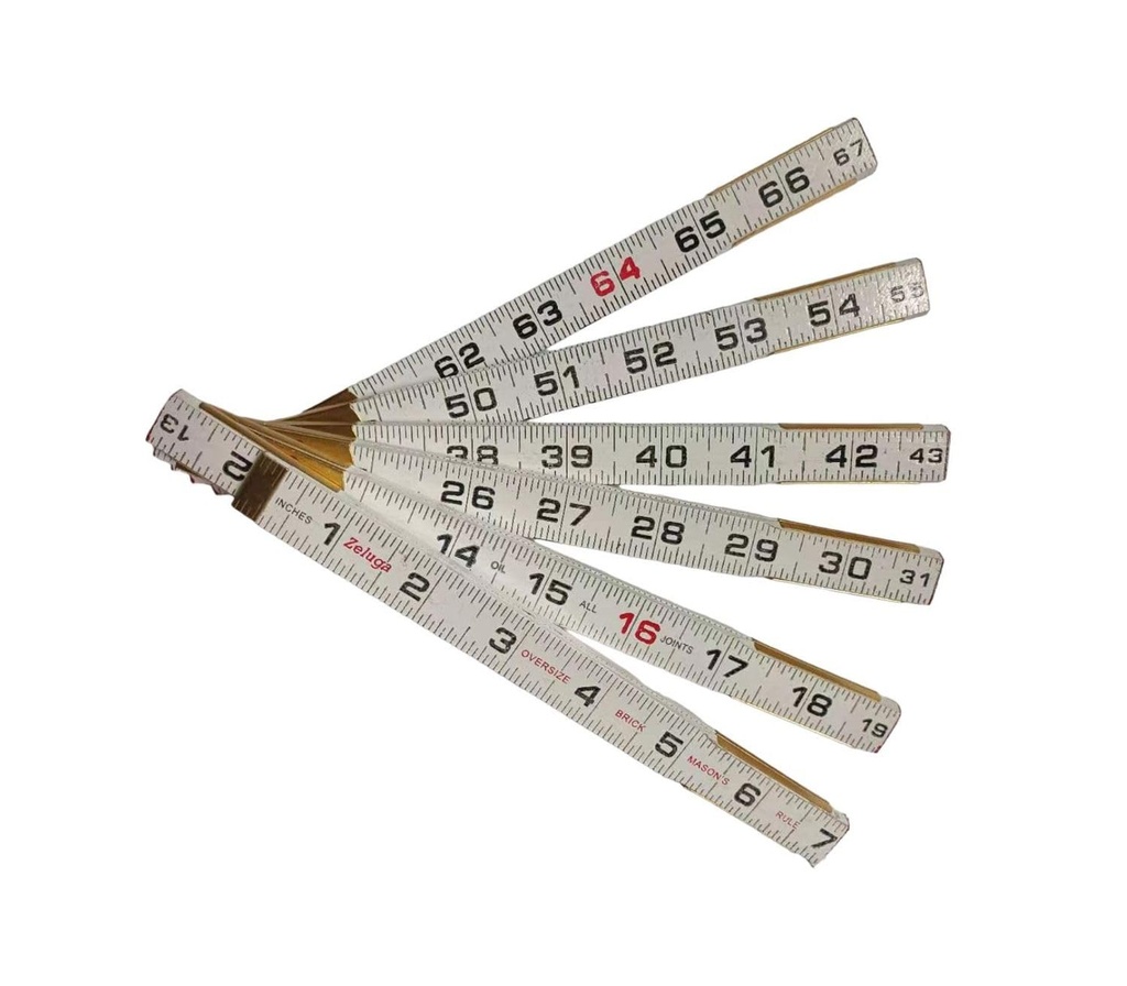 [23-392] TWO WAY WOOD RULER - WHITE