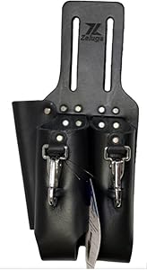 [20-417] 3 POCKET LEATHER HOLDER - BLACK