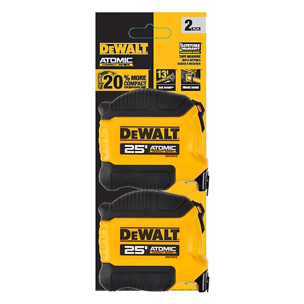 [DWHT79325NRBT] ATOMIC TAPE MEASURE 2 PACK