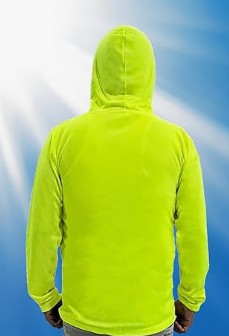(M) Polyester Hooded Neon Green 12 Pk   