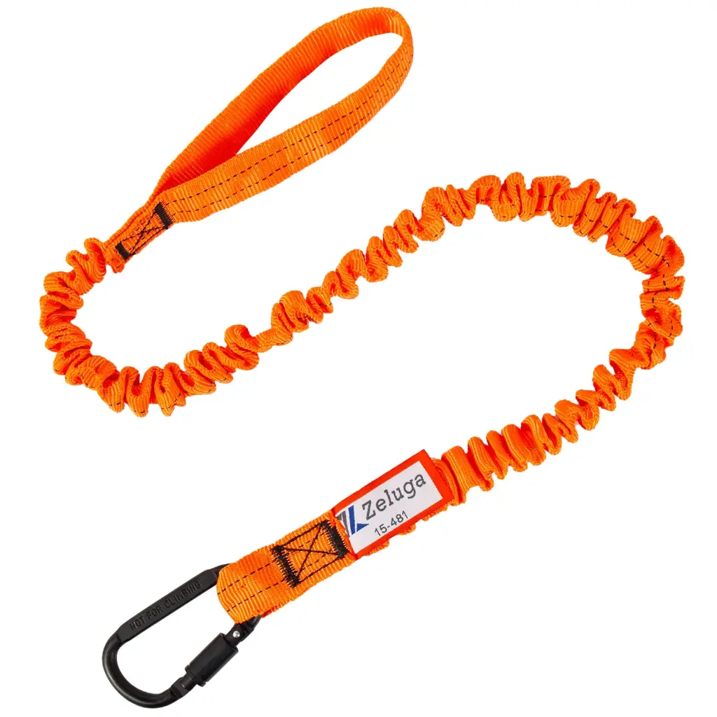 10 Lbs Lanyard, Self-Locking Carabiner, Orange