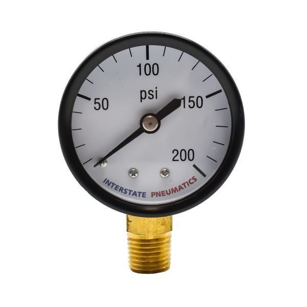 [G2012-200] 2" 200 PSI pressure gauge 1/4" NPT bottom