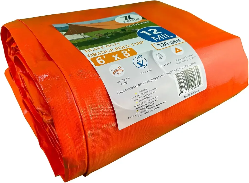 POLY TARP 6'X8' 12MIL UV-WATERPROOF