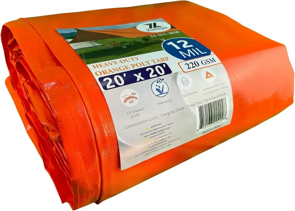 [24-551-2020] POLY TARP 20'X20' 12MIL UV-WATERPROOF