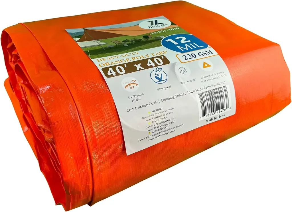 [24-551-4040] POLY TARP 40'X40' 12MIL UV-WATERPROOF