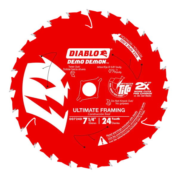 D0724DA 7-1/4" 24 demon Framing Saw for Wood