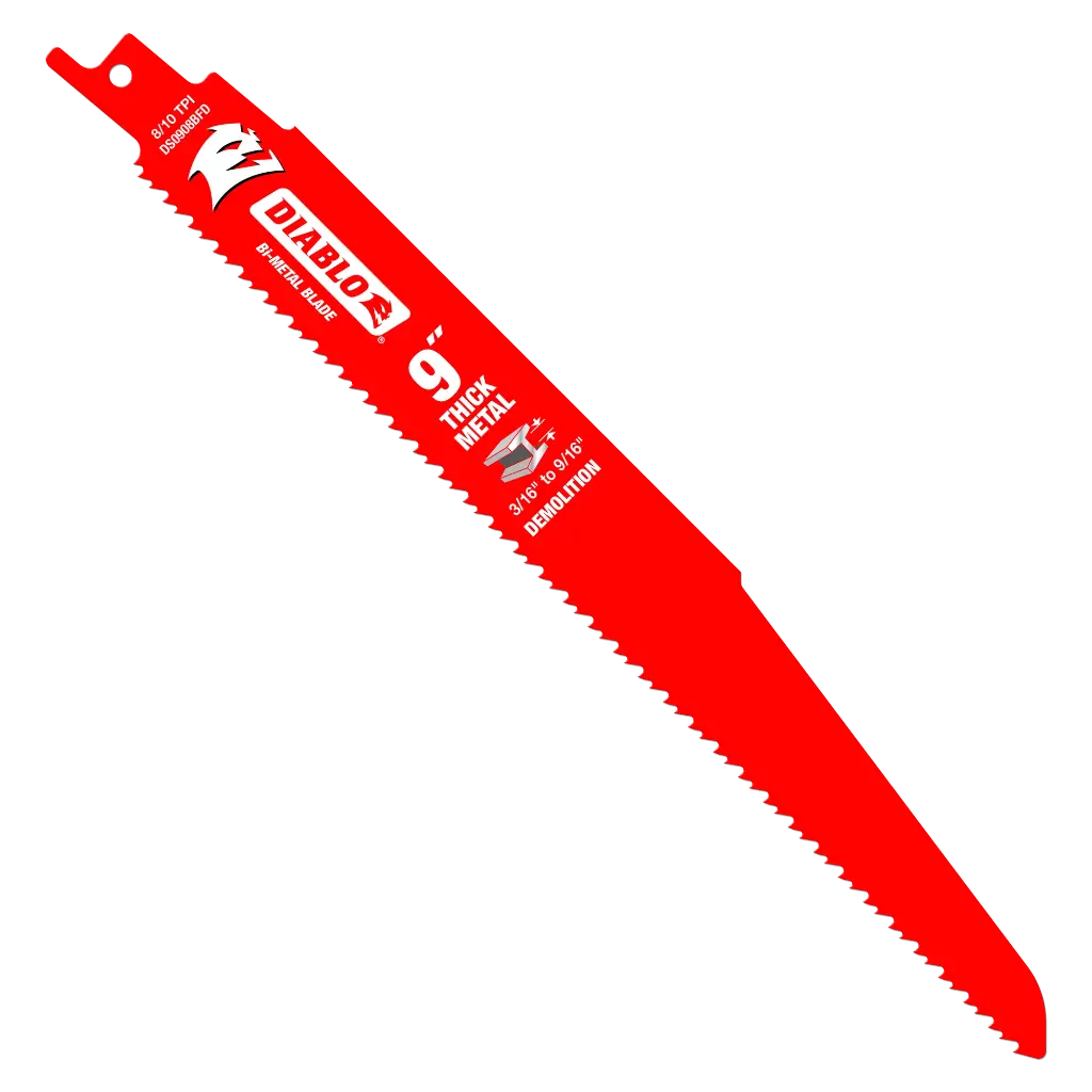 9" 8/10TPI Bi-Metal Reciprocating Saw Blades for Thick Metal (DS0908BFD200)