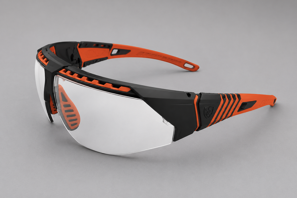 S-Matte Black-Orange-Clear
