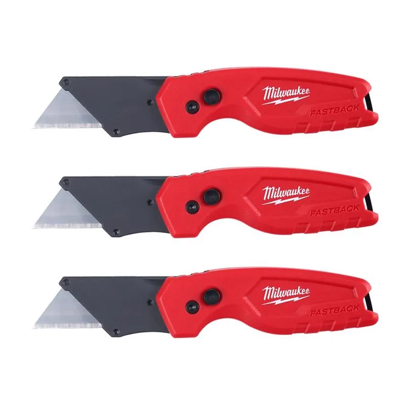 [48-22-1522] 6 in. Flip Folding Utility Knife Red 3 pc