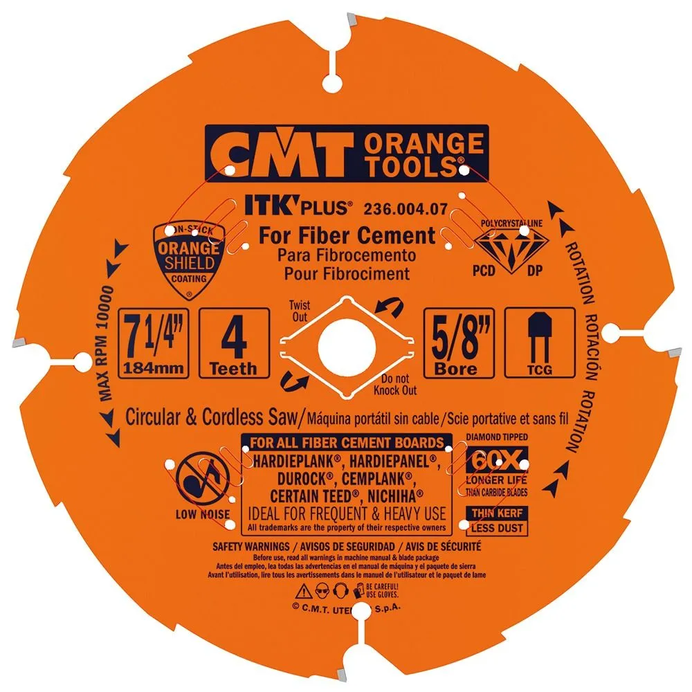 CMT Fiber Cement Blade 7-1/4’’ 4T