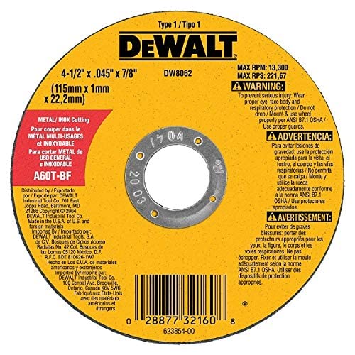 [DW8062] 4.5x.045x7/8 Cut Wheel