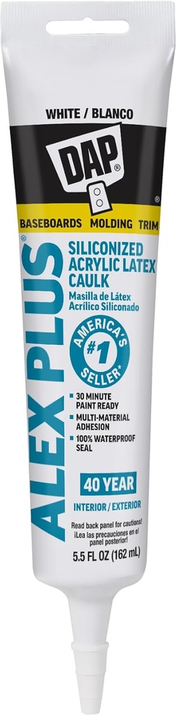 [18128] 5.5 oz. Alex Plus Acrylic Latex Caulk Plus Silicone, White