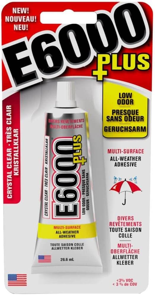 0.9 oz. E6000 Plus Multi-Surface Odorless Adhesive, Clear