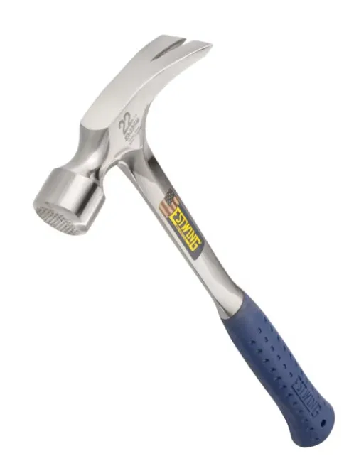 [E3-22SM] 22 Oz  Framing Hammer/Milled Face, Blue Grip