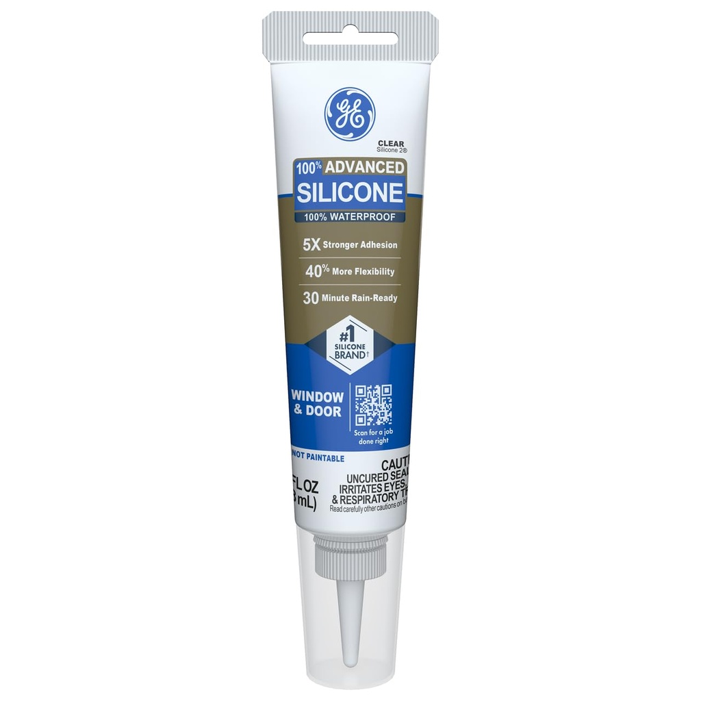 [2810435] GE Advanced Silicone Caulk for Window & Door  2.8oz Clear GE500