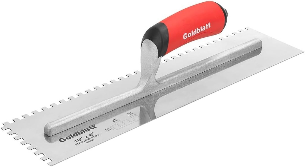 16in. x 4in. Stainless Steel Notch Trowel