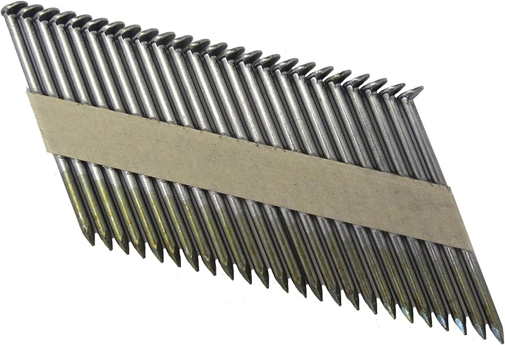 [GRP10H1]  30 Degree, 3" x 0.120" Paper Tape Offset Round Head Bright Coated Collated Framing Nails